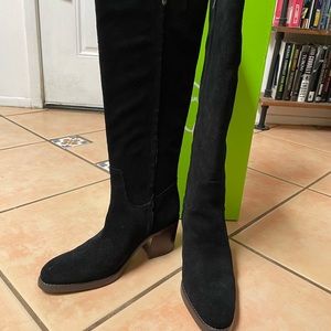 Sam Edelman  Shale Knee High Boots. Black Suede. Women’s 9.5.
